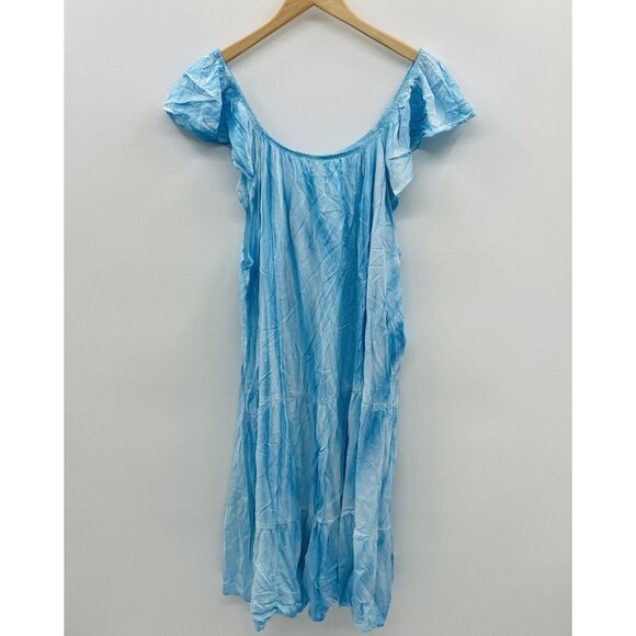 Raviya Womens Plus Size 1X Pigment-Wash Off-The-Shoulder Dress Swim Cover-Up $54 - Picture 4 of 7